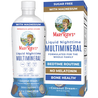 MaryRuth Organics Liquid Nighttime Multimineral | No Melatonin | Bedtime Routine | Magnesium Citrate | Calcium | Zinc | Vitamin D3| Available in 4 Flavors - Vegan | Sugar Free | Gluten Free | 32 Oz MARYRUTH'SBuy Supplements Australia