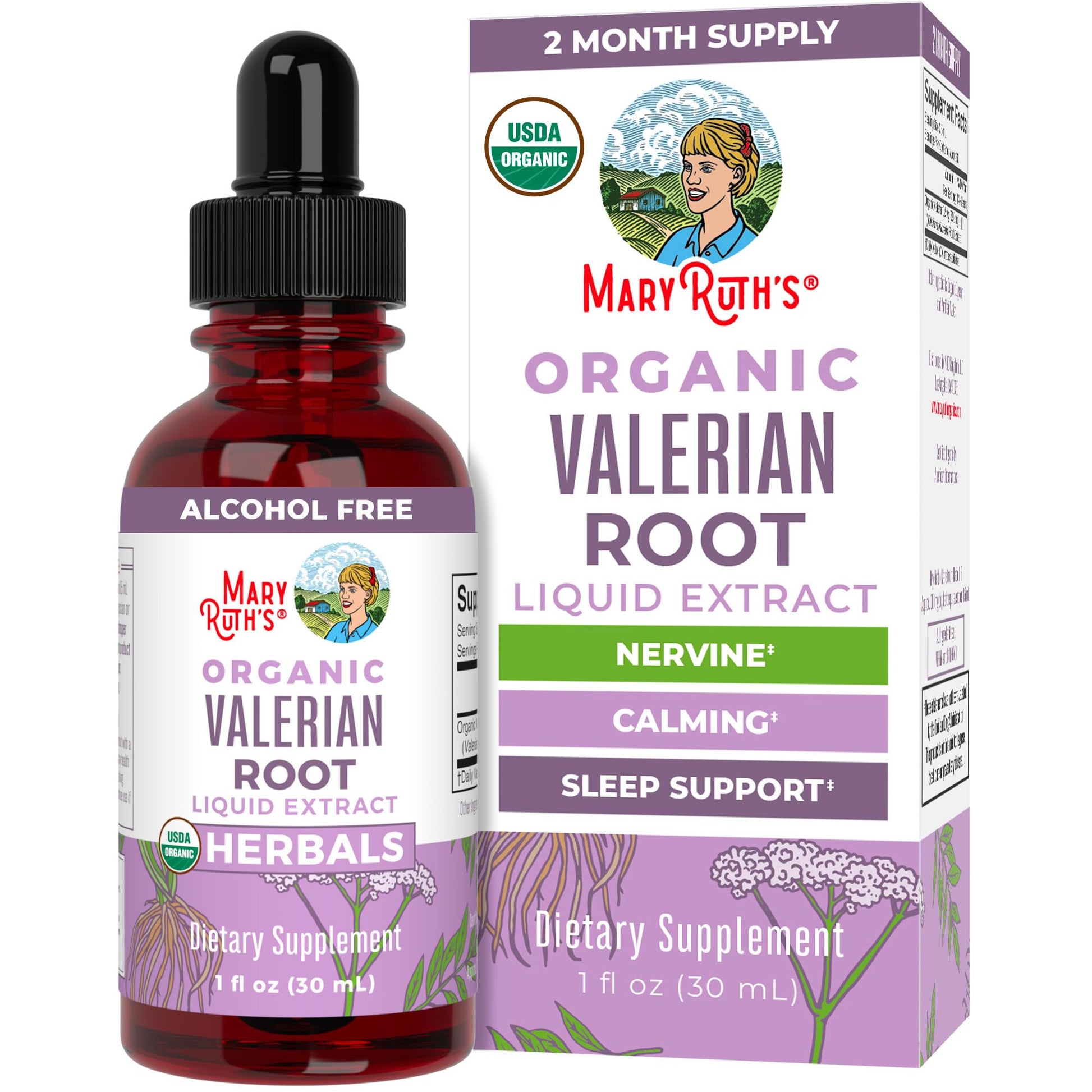 MaryRuth Organics Valerian Root Liquid Drops | 2 Month Supply | Sugar Free | USDA Organic Valerian Root Drops | Support Sleep | Calm and Stress Relief | Vegan | Non-GMO | Gluten Free | 60 Servings MARYRUTH'SBuy Supplements Australia