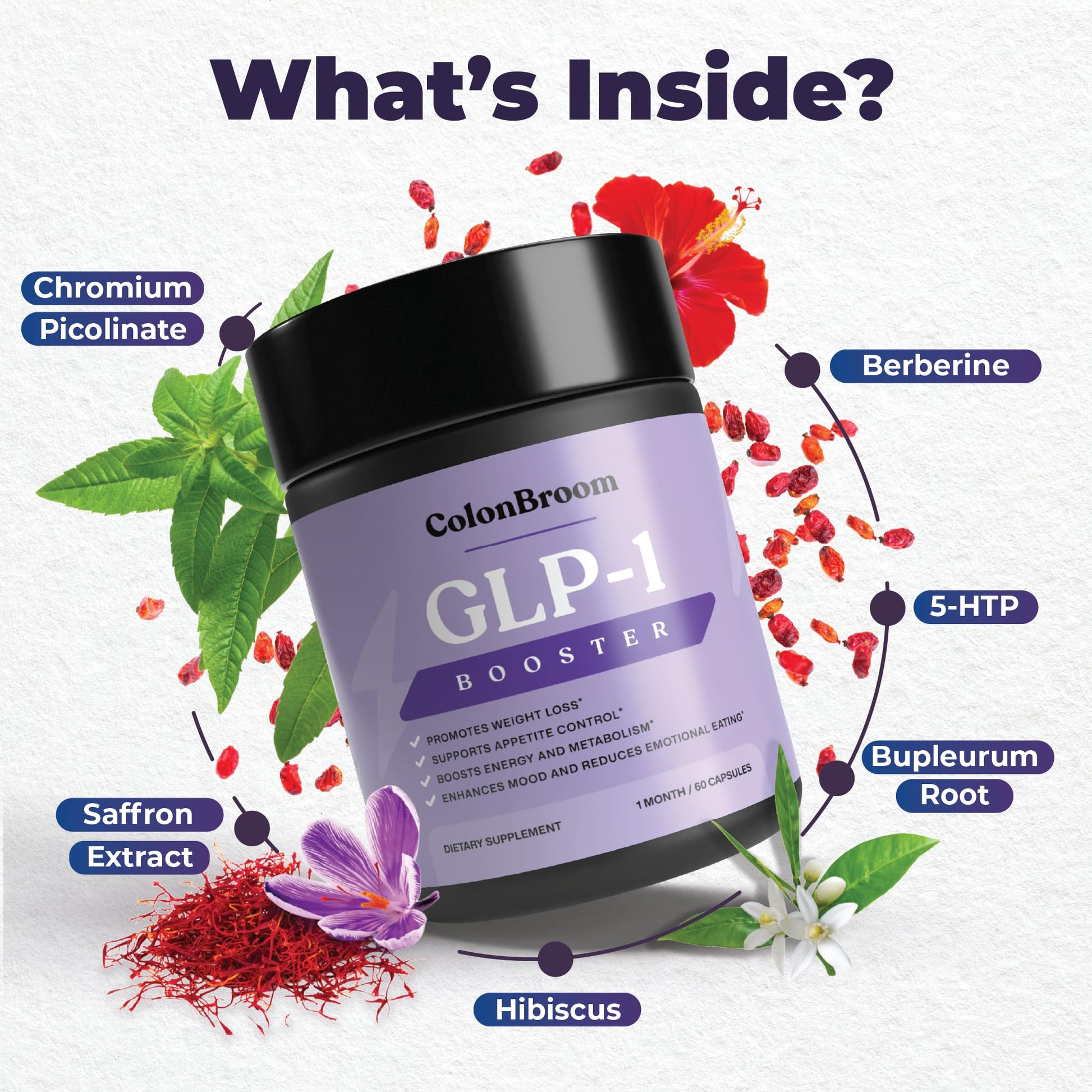 ColonBroom GLP-1 Weight Management Supplement for Women & Men - GLP1 Supports Gut Health, Metabolic Wellness & Appetite Regulation - Vegan, Gluten-Free Diet Capsules | 120 Count ColonBroomBuy Supplements Australia
