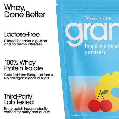 GRAMMS Clear Protein Powder Packets 20G Protein Sample Packets Variety Flavors for Women & Men | Lactose Free, Grass-Fed Whey Isolate, Gluten Free, Zero Sugar, Gut Friendly, Non-Bloating(9 Pack)