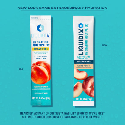 Liquid I.V.® Hydration Multiplier® Sugar-Free - White Peach - Hydration Powder Packets | Electrolyte Powder Drink Mix | Convenient Single-Serving Sticks | Non-GMO | 14 Servings (Pack of 3) Liquid I.V.Buy Supplements Australia