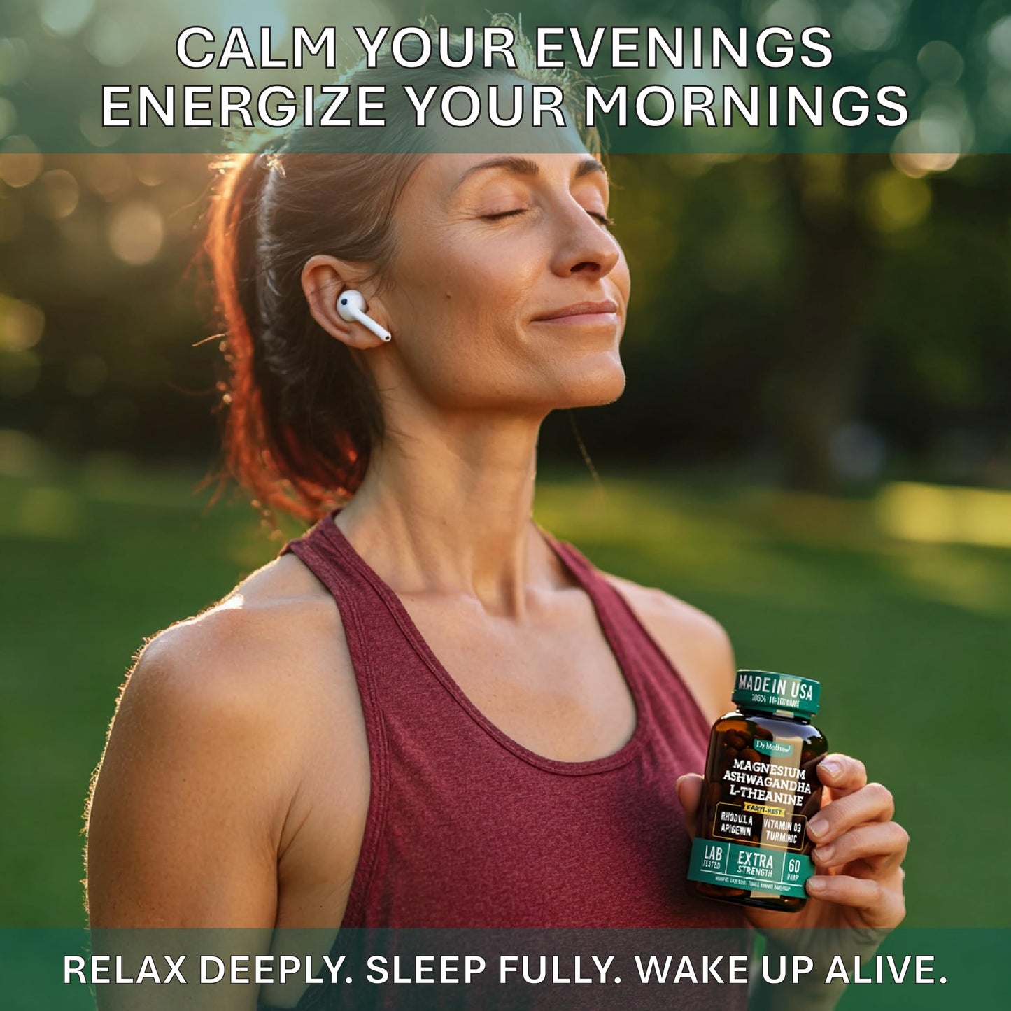 Cortisol Reducer & Adrenal Support Supplement–Natural Stress Relief with Ashwagandha KSM-66, Magnesium Glycinate & Citrate, L-Theanine, Rhodiola, Apigenin, Turmeric & Vitamin D3–Calm Mood & Relaxation Dr. MatthewBuy Supplements Australia
