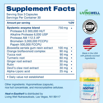 HEAL-N-SOOTHE and Natural Cleanse Dietary Supplement Bundle - Proteolytic Enzymes Formula with Turmeric, Bromelain, & Boswellia for Joint Support, Buckthorn Bark, Psyllium Husk, Milk Thistle, & Ginger HEAL-N-SOOTHE buy supplements Au
