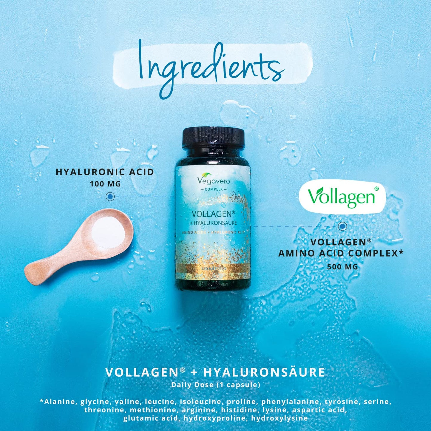 Vegavero Vegan Collagen Complex + Hyaluronic Acid | NO Additives | Vegan Collagen Powder Vollagen® VegaveroBuy Supplements Australia