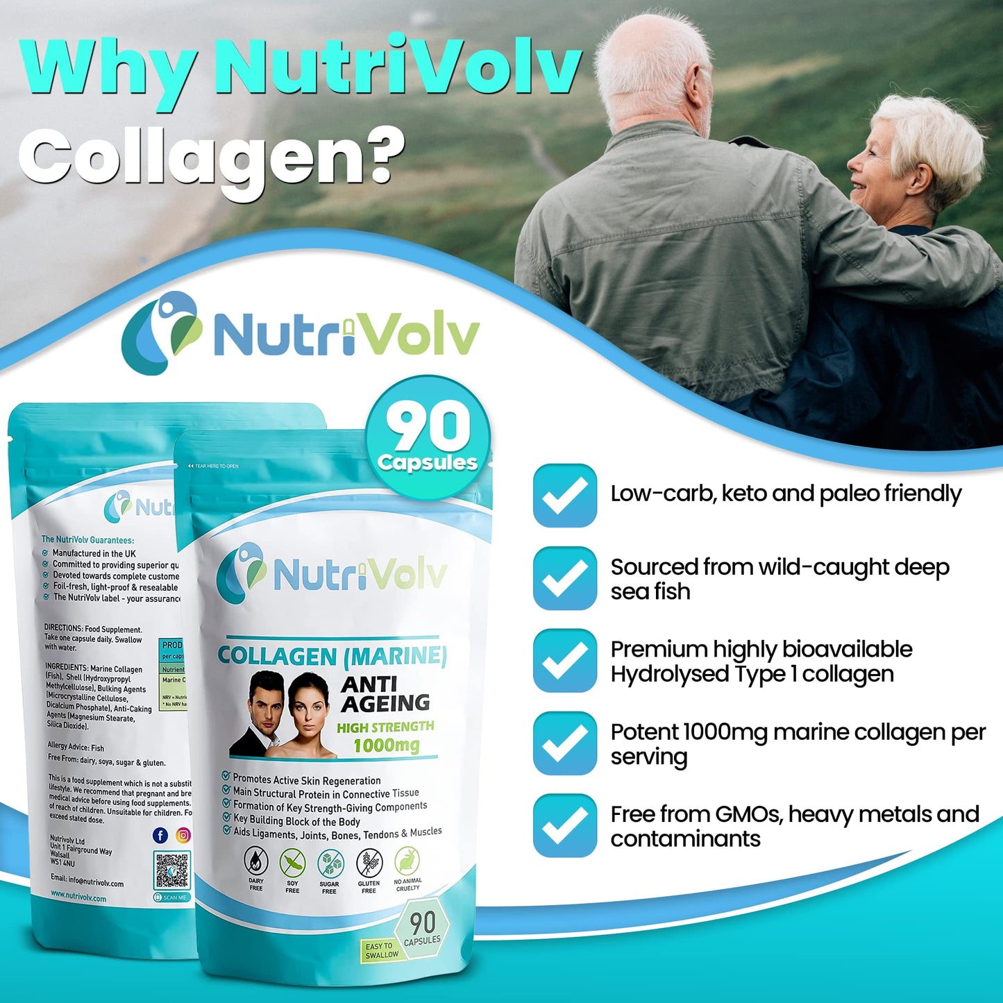 Nutrivolv Collagen Marine (1000mg) Supplement for Skin , Anti Ageing NutrivolvBuy Supplements Australia