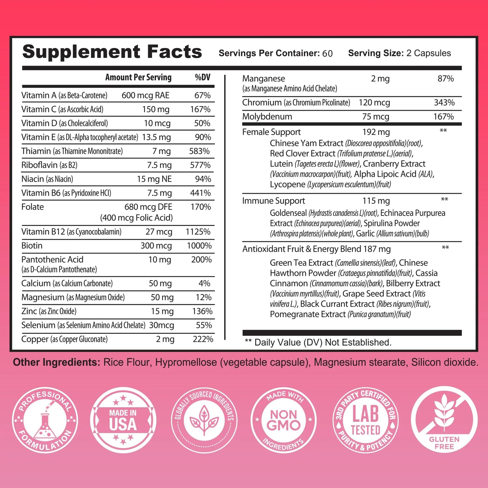 Multivitamin for Women - Supplement for Energy, Immunity, & Female Support - Daily Vitamins for Women with Biotin, Calcium, Magnesium Benevolent NourishmentBuy Supplements Australia