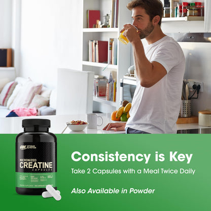 Optimum Nutrition Micronized Creatine Monohydrate Capsules, Keto Friendly, 2500mg, 100 Capsules Optimum NutritionBuy Supplements Australia