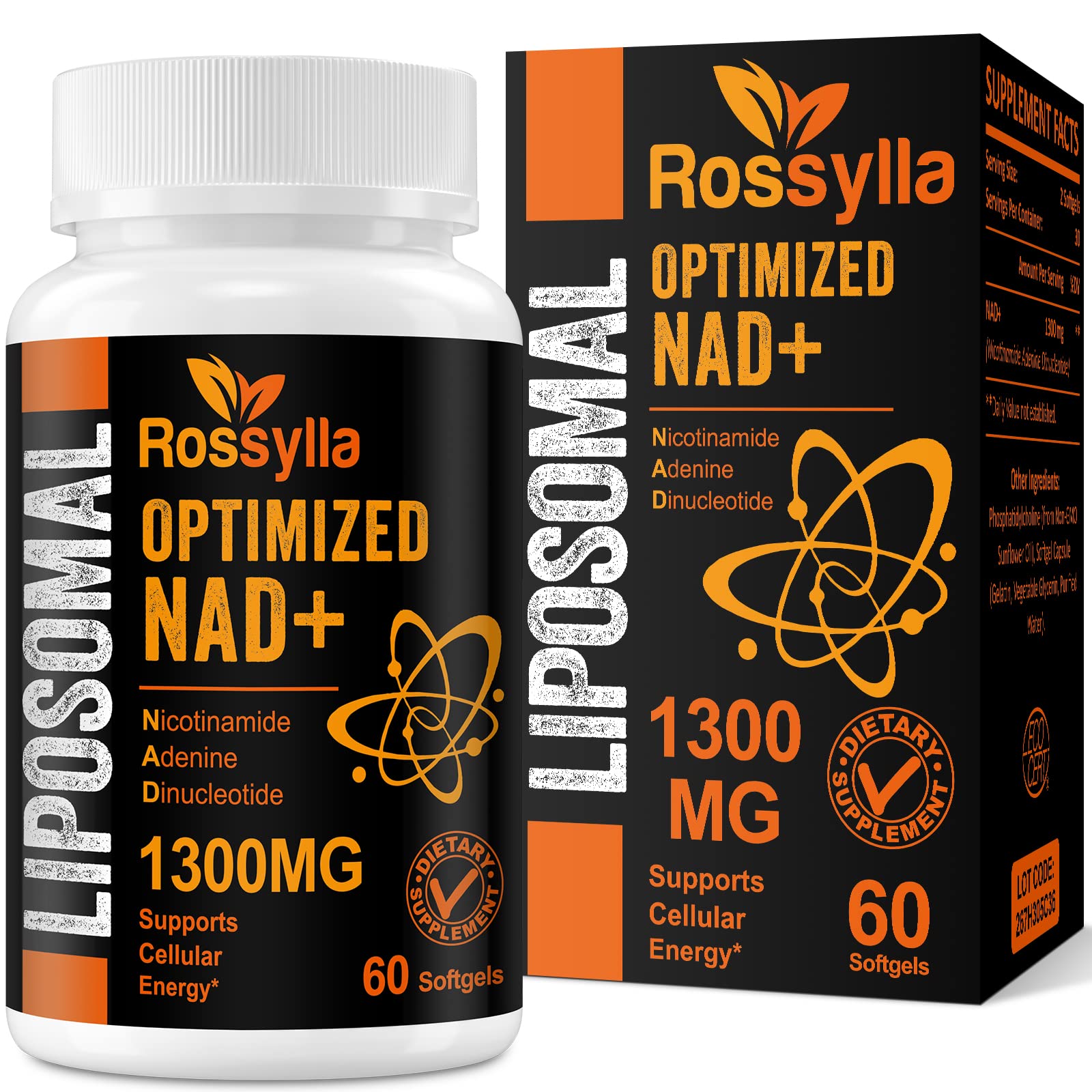 Rossylla 1300 MG Liposomal NAD+ Supplement | Highest Absorption | Purest NAD Supplemet to Boost NAD+ Effetively | Boosting NAD+ Supplement for Aging Defese, Cellular Energy, Longevity | 120 Count RossyllaBuy Supplements Australia