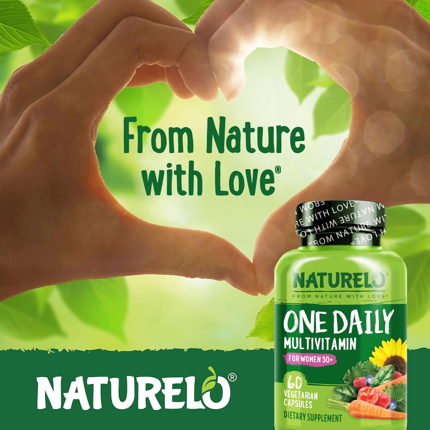 NATURELO One Daily Multivitamin for Women 50+ (Iron Free) - Menopause Support for Women Over 50 - Whole Food Supplement - Non-GMO - No Soy - 60 Capsules - 2 Month Supply NATURELOBuy Supplements Australia