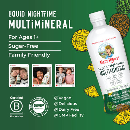 MaryRuth Organics Liquid Nighttime Multimineral | NO Melatonin | Magnesium Citrate | Calcium | Zinc | Vitamin D3| Available in 4 Flavors | Vegan | Sugar Free | Gluten Free | 32 Oz MARYRUTH'SBuy Supplements Australia