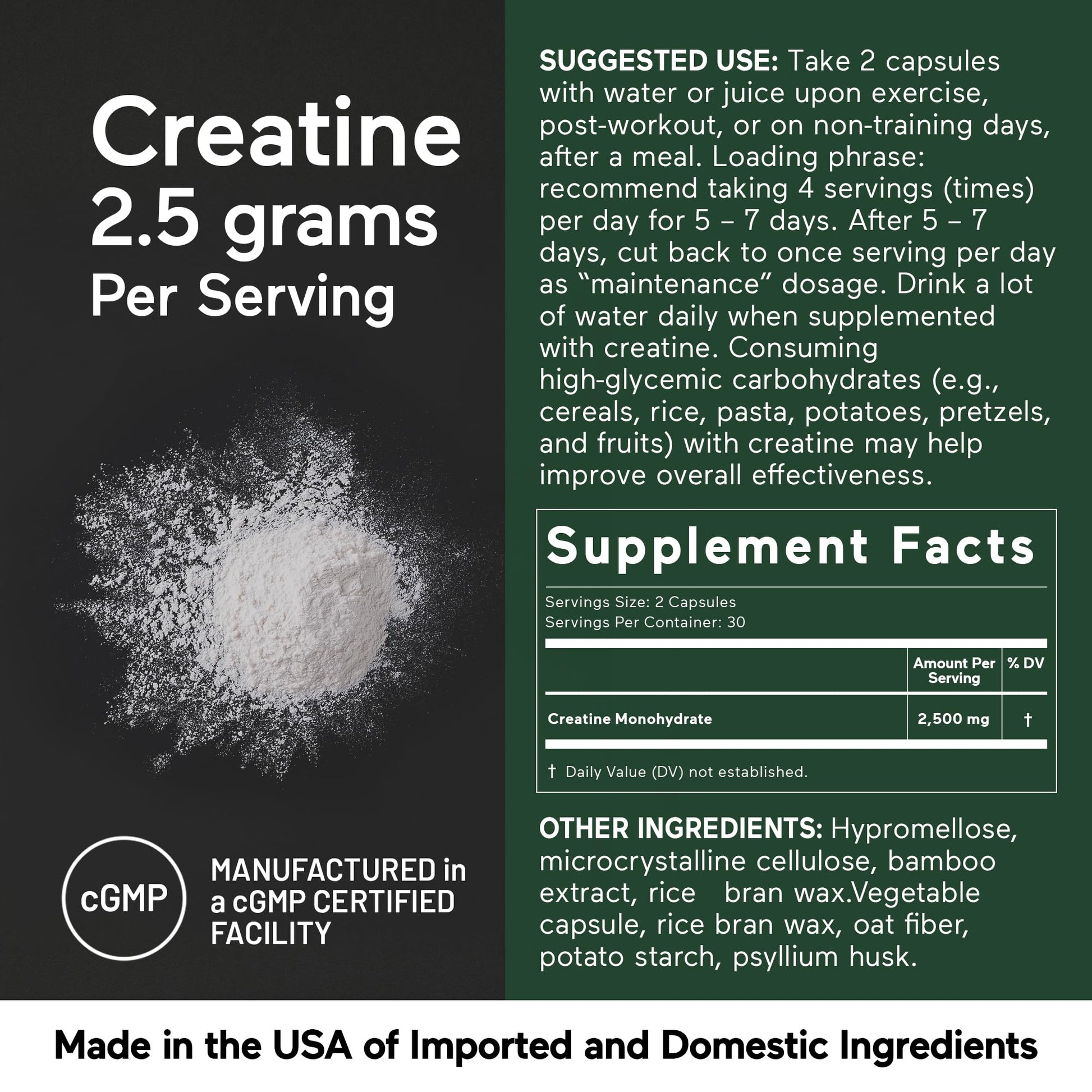 SMARTERNUTRITION Creatine Monohydrate Pills with 2500mg (2.5g) Per Serving, Vegan Capsules - Pre & Post Workout Recovery Support, Promotes Muscle Mass &. Endurance - 60 Count[30-Day Supply] SMARTERNUTRITIONBuy Supplements Australia