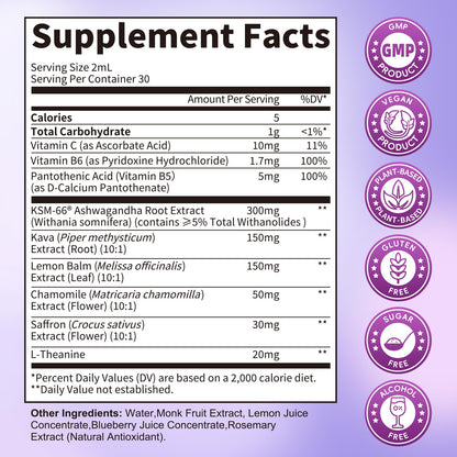 Cortisol Supplements for Women, Cortisol Reducer Manager Detox with KSM-66® Ashwagandha, Kava, Lemon Balm & Vitamin C B5 B6, Lower Cortisol, Hormone Harmony Liquid Drops, 2 FL.OZ, Blueberry Flavor LukareeBuy Supplements Australia