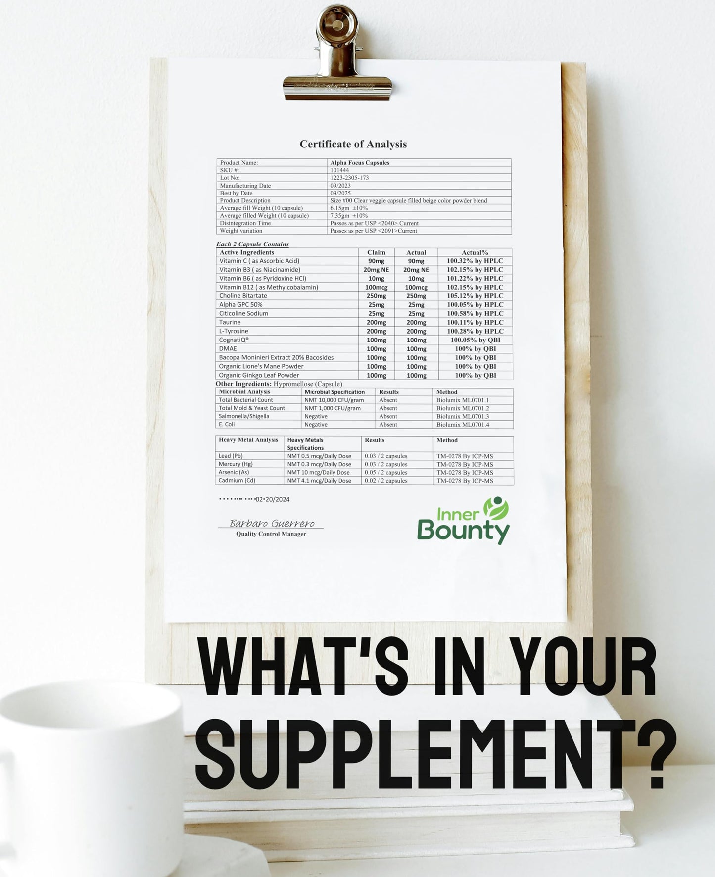 Inner Bounty Focus 14-in-1 Nootropic Brain Supplement with Lions Mane, Alpha GPC Choline, Vitamin C & B12, Taurine, Bacopa - Energy, Cognitive, Memory Support, 60 Filler Free Capsules Inner BountyBuy Supplements Australia