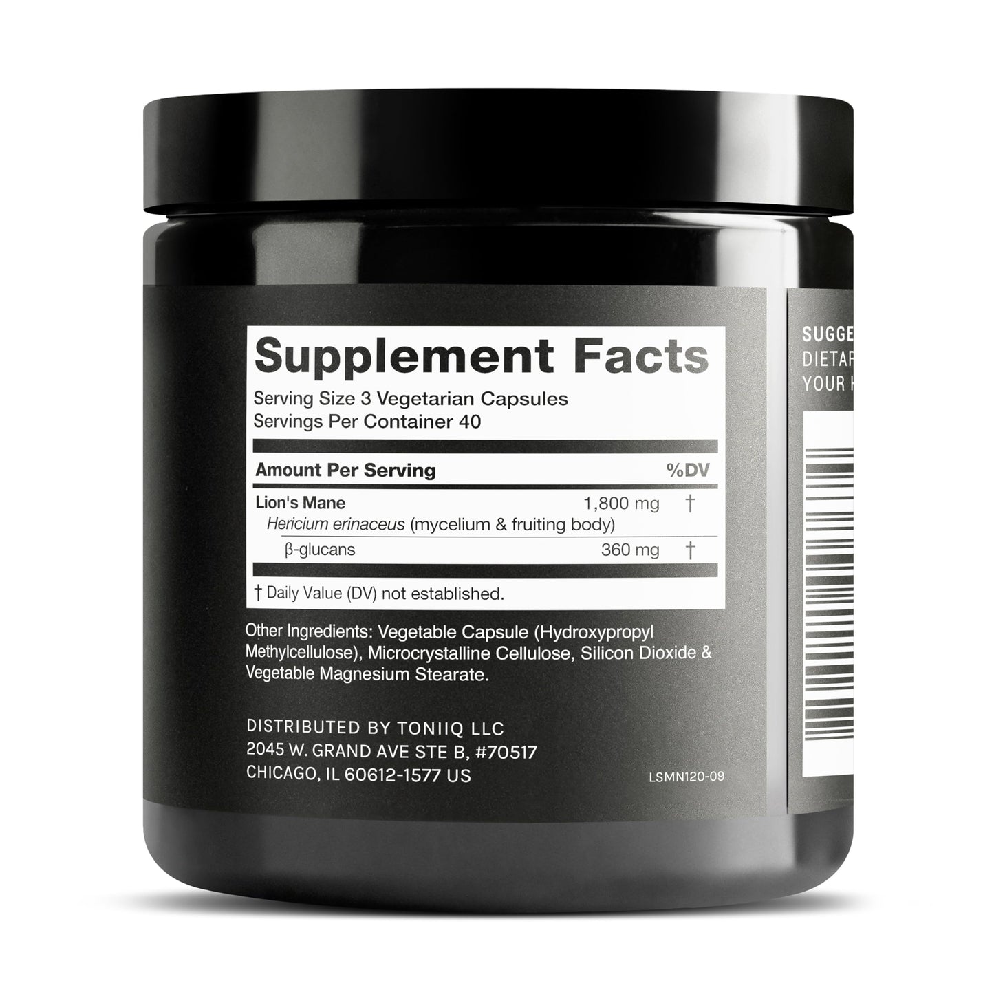 Toniiq Lion’s Mane - Ultra High Potency 10:1 Extract with 30% Polysaccharides - Highly Concentrated & Bioactive - Third-Party Lab Tested - 120 Capsules Toniiq buy supplements Au
