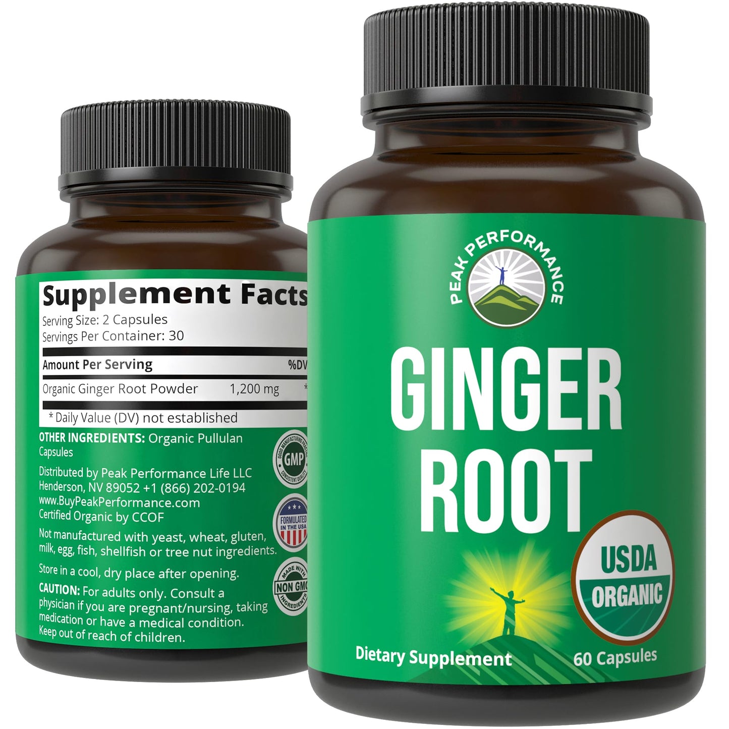 Peak Performance USDA Organic Ginger Root Capsules. Vegan Ginger Pills Supplement for Women & Men to Support Digestion, Occasional Nausea Relief, Gas & Bloat Support, and Gentle Stomach Comfort Peak PerformanceBuy Supplements Australia