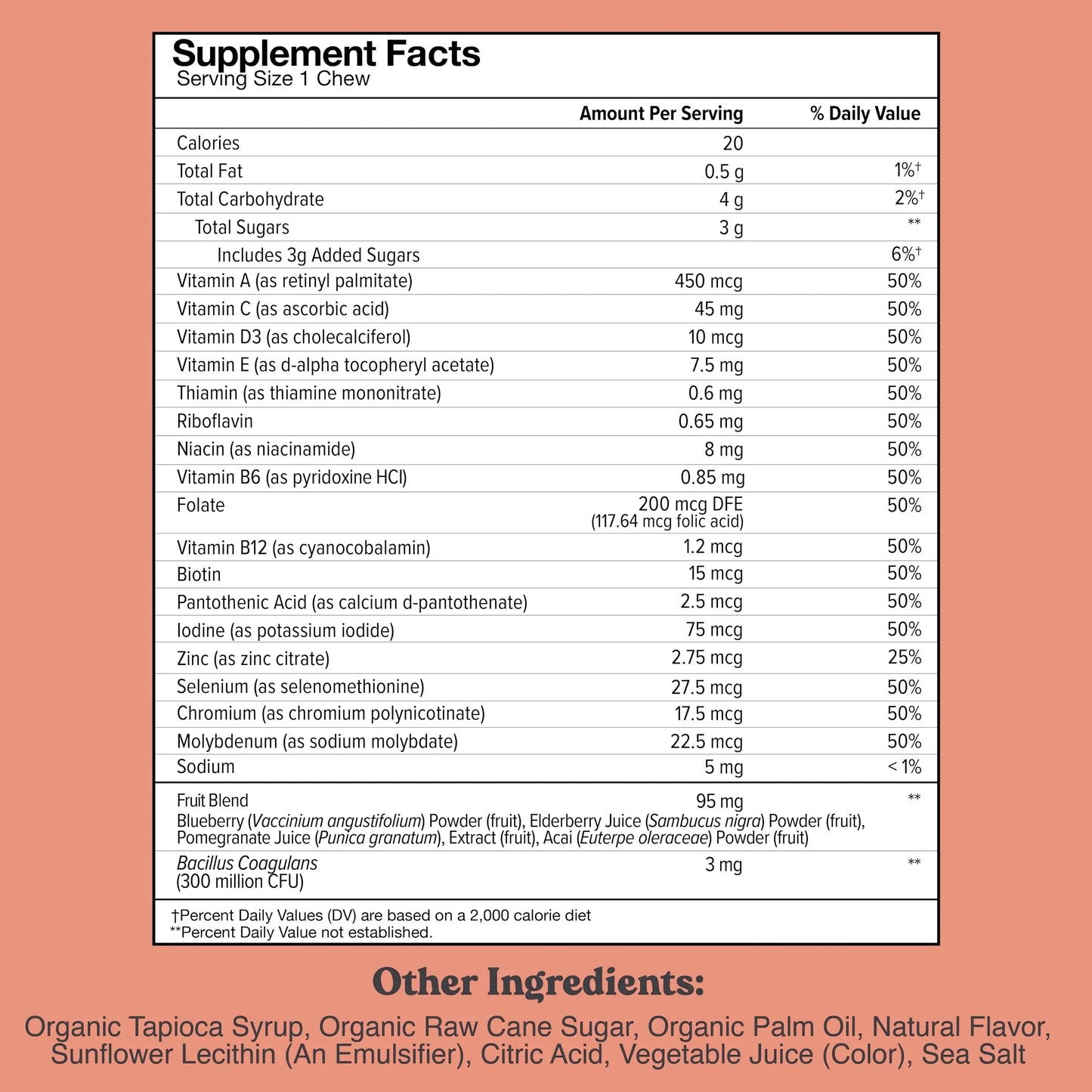 Chewsy Kids’ Multivitamin, Delicious Candy-Style Daily Vitamin Chews + Probiotics + Superfoods, Wild Berry Flavor Chewable Fruity Supplement Chews CHEWSY