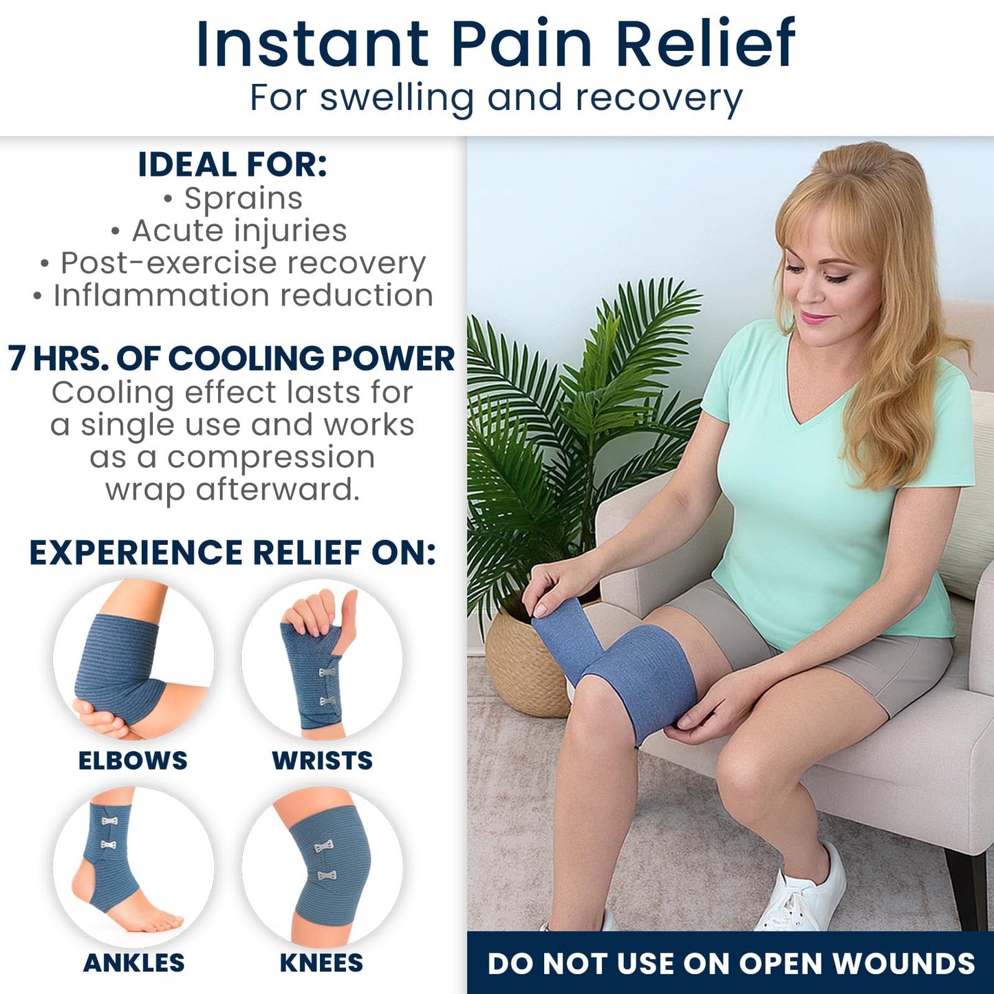 Dr Pat's Ice Tape (4 Pack) - Cooling Bandage Wrap Athletic Tape - Compression Instant Cold Compress Wrap with Menthol - Elastic, Athletic for Sore Muscles, Pain Relief Now, Swelling, Recovery, Sports Dr. Pat's buy supplements Au