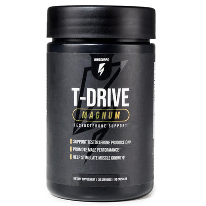 InnoSupps T-Drive Magnum Testosterone Booster Enhance Peak Performance Amplify Muscle Growth, Increase Libido & Energy Levels, Horny Goat Weed Tongkat Ali, Zinc, Fenugreek, Fat Burner 90 Caps/30 Days InnoSuppsBuy Supplements Australia