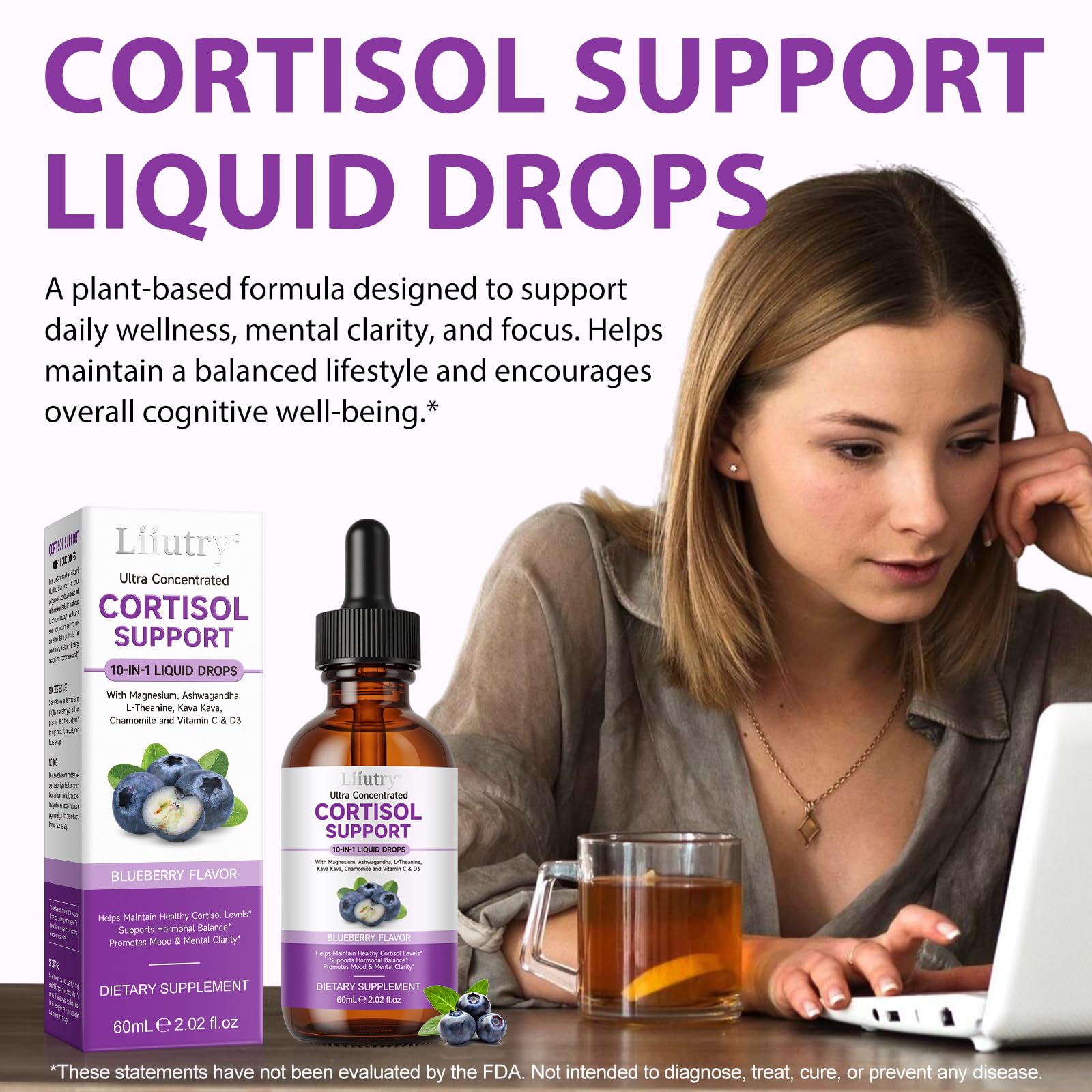 Cortisol Supplement Liquid Drops, Cortisol Supplements for Women & Men, 10 in 1 Cortisol Detox Manager Reducer with Magnesium, Ashwagandha, L-theanine, Hormone Balanced, Sleep Support - 2.02 fl.oz XCTTDXEHBuy Supplements Australia