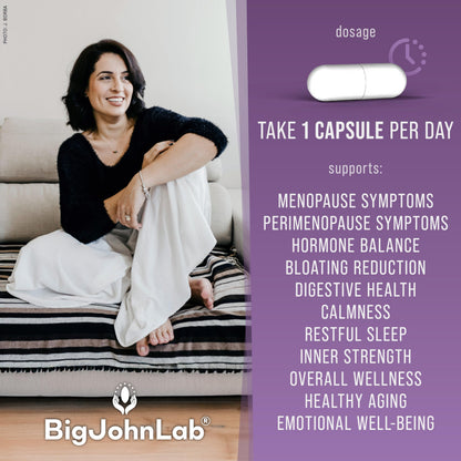 BIGJOHNLAB® - Menopause Total Support – Advanced Probiotic Formula with 5 Strains & 15 Billion CFU, Resveratrol, Black Cohosh, Acacia Fiber, Non-GMO & 100% Vegetarian BIGJOHNLABBuy Supplements Australia