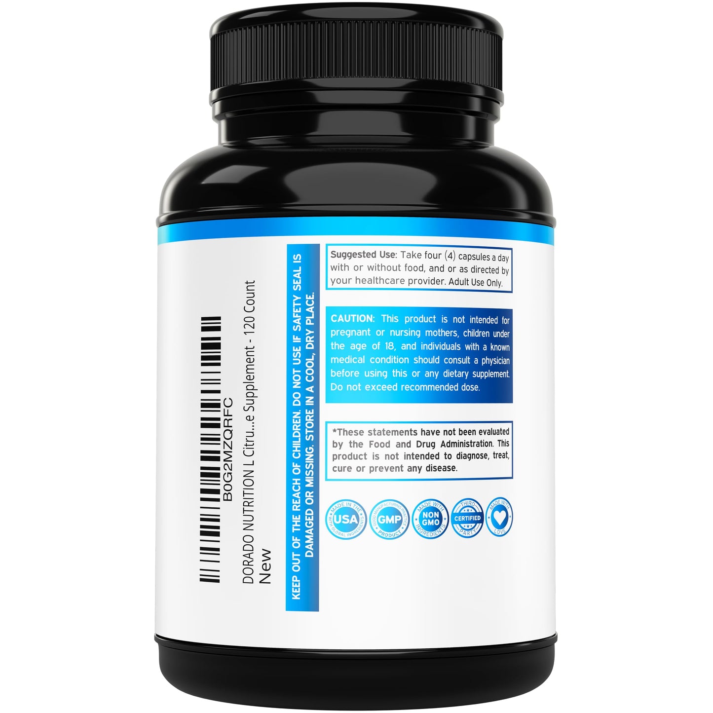 L Citrulline 3000mg Supplement (120 Capsules) Support L Arginine & Nitric Oxide Pills - L-Citrulline For Men & Women - Muscle Recovery & Pump Supplement - 3rd Party Tested