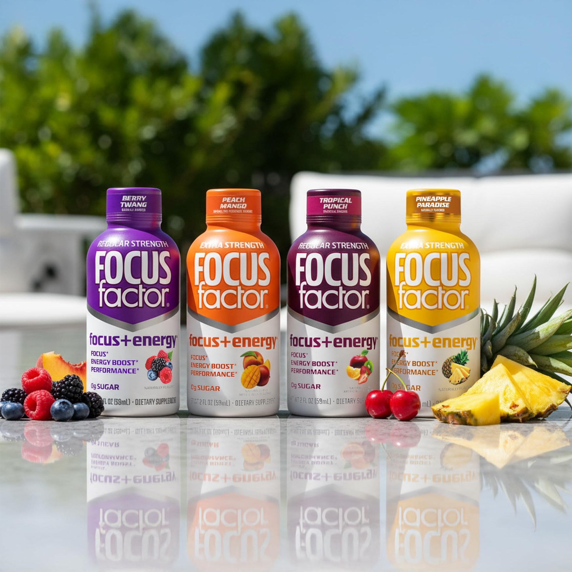 Focus Factor Extra Strength Focus + Energy Shots - 12 x 2oz Bottles (Peach Mango Flavor) - Powered by Nootropics with Caffeine, L-Theanine, Ginkgo, Bacopa, L-Tyrosine, Alpha GPC Focus FactorBuy Supplements Australia