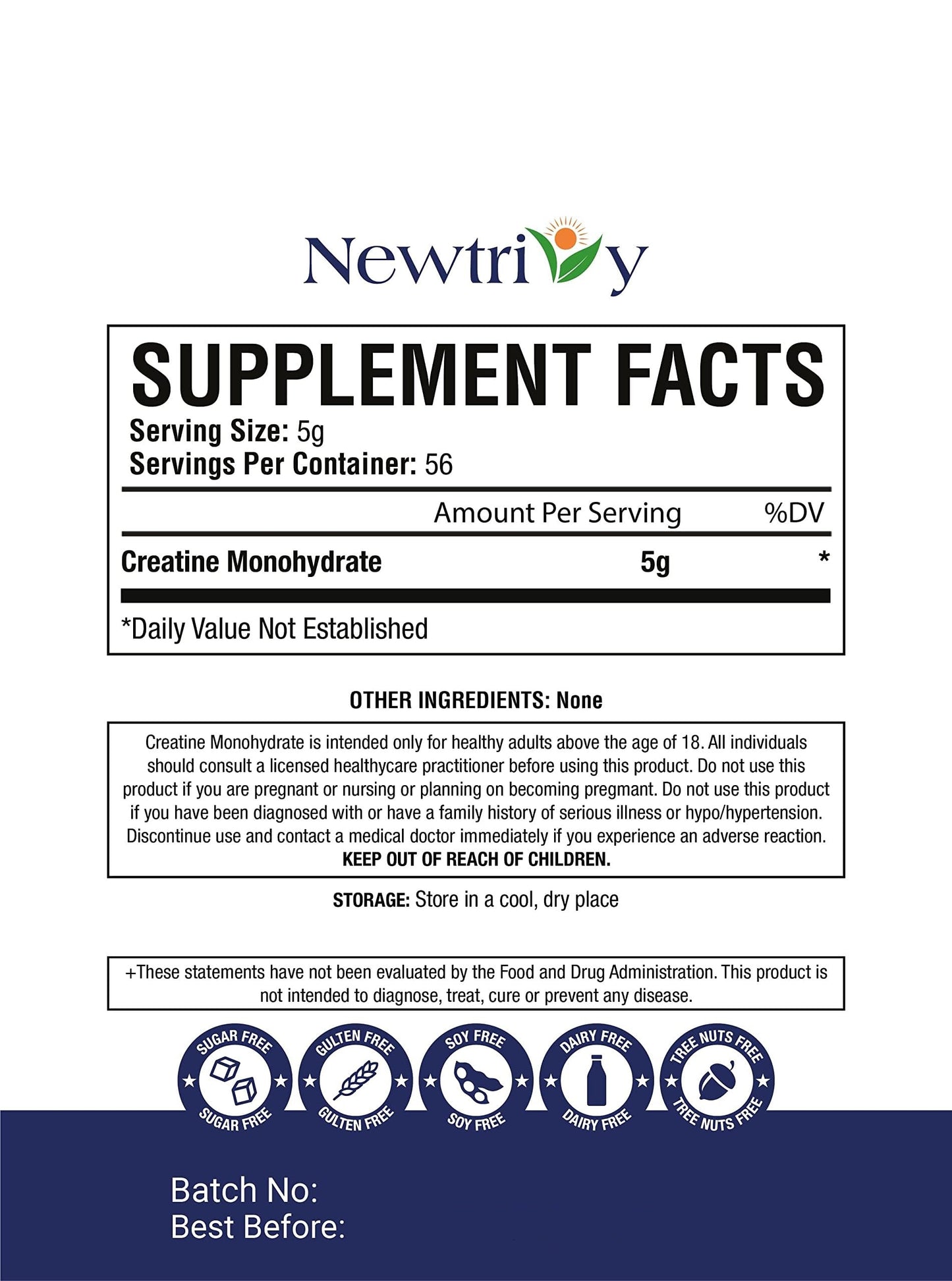 Creatine Monohydrate,Micronized, Pure,Unflavored,280g (9.8oz) NewtrivyBuy Supplements Australia