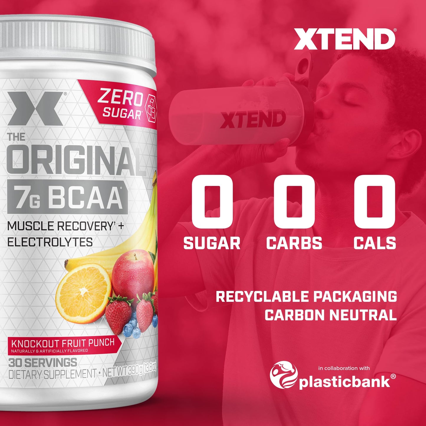 Cellucor Pre Workout & BCAA Bundle, C4 Original Pre Workout Powder, Fruit Punch, 30 Servings + XTEND BCAA Powder, Knockout Fruit Punch, 30 Servings