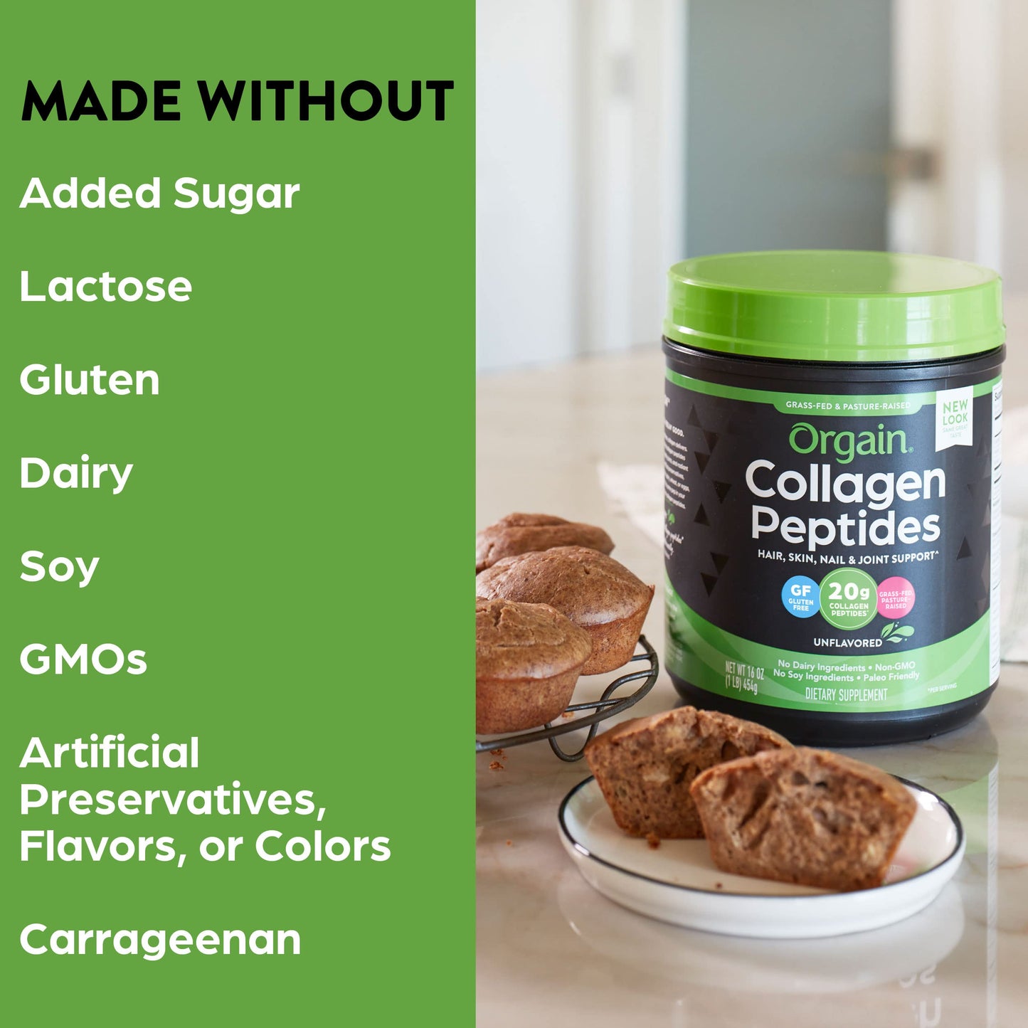 Orgain Collagen Peptides Unflavoured 454 g OrgainBuy Supplements Australia