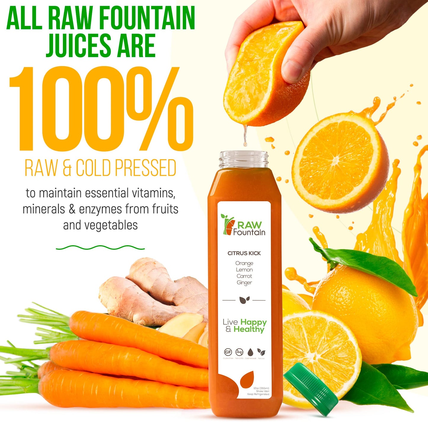 Raw Fountain 5 Day Green Juice Cleanse, All Natural Raw, Vegan Detox, Cold Pressed Raw FountainBuy Supplements Australia