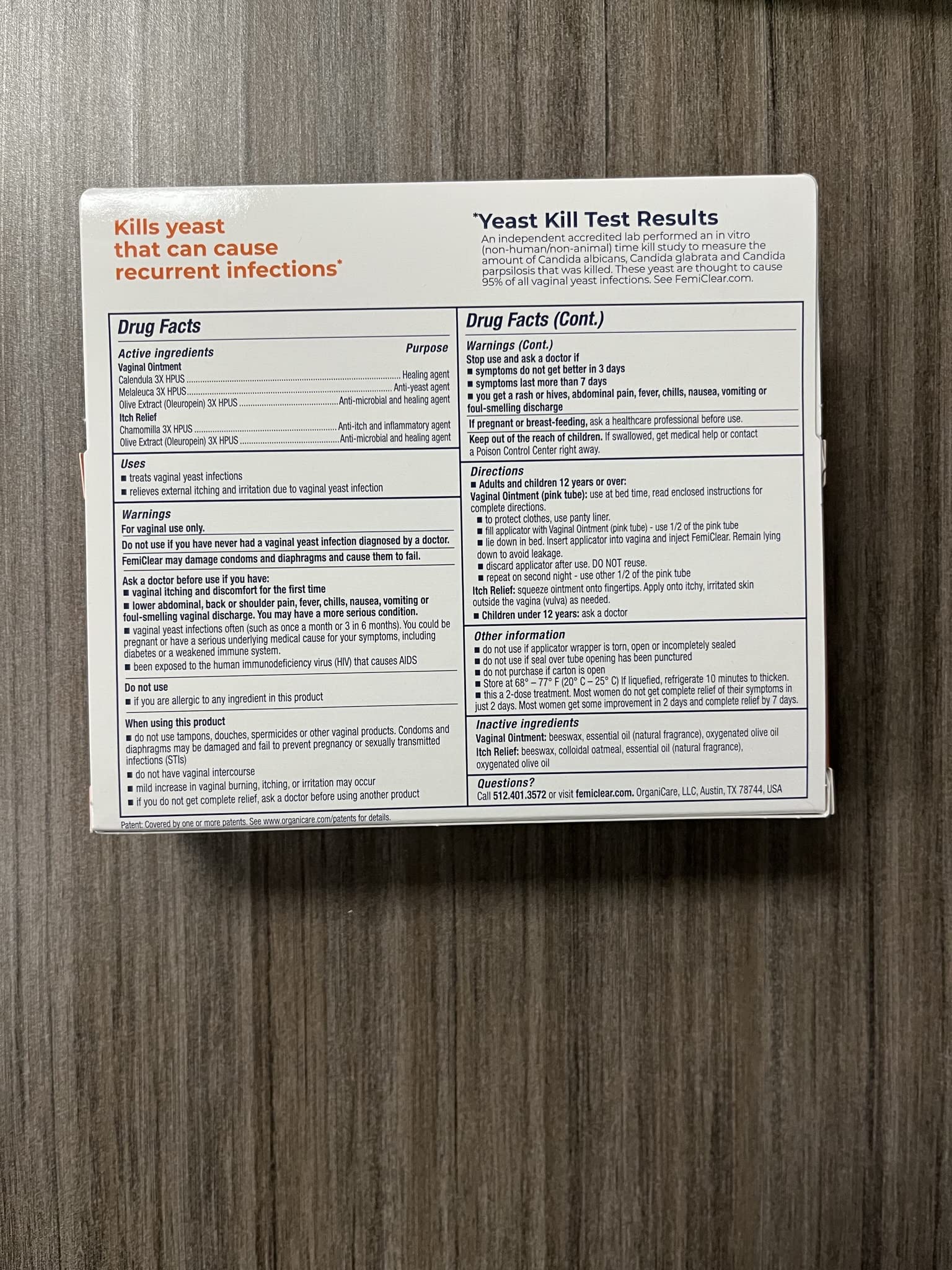 FemiClear 2-Day Dose Yeast Infection Treatment for Women and Soothing Feminine Wash, External Anti-Itch Ointment FemiClearBuy Supplements Australia