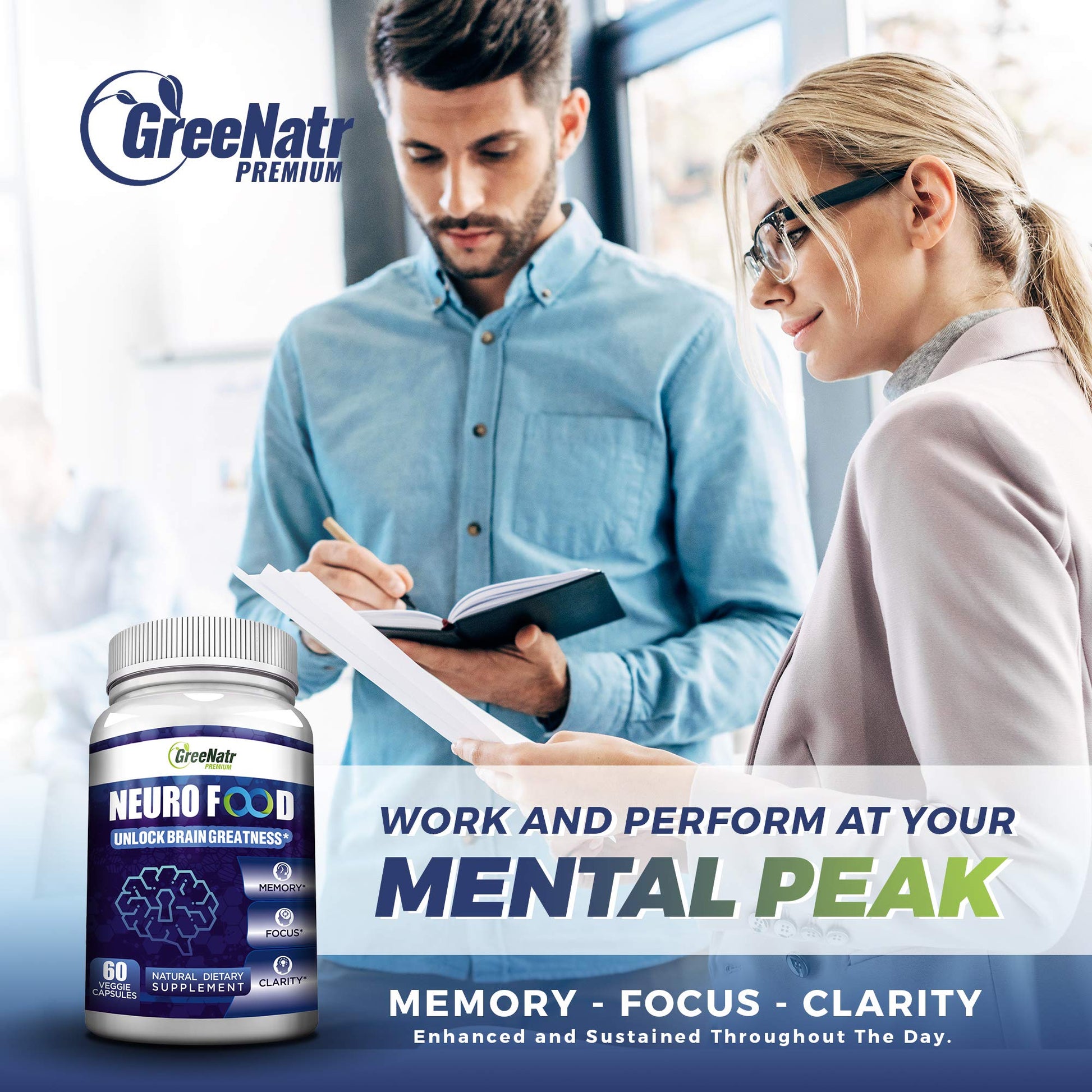GreeNatr Brain Supplement with B12 Vitamin for Enhanced Memory, Energy, Focus, and Clarity GreeNatrBuy Supplements Australia