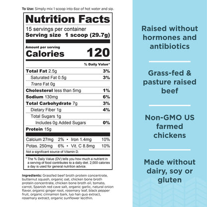 Ancient Nutrition Bone Broth Protein Powder, Butternut Squash, Grass-Fed Chicken Ancient NutritionBuy Supplements Australia