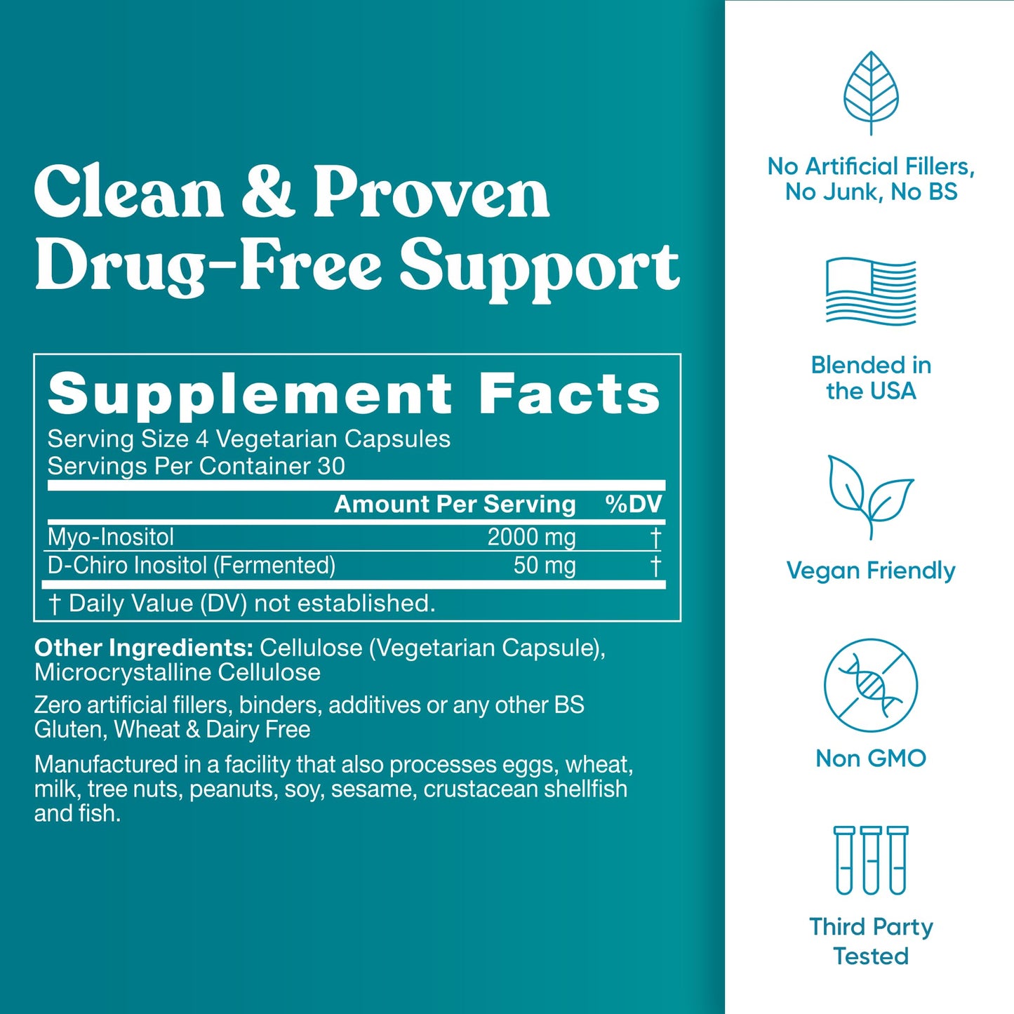 Regulate Cycle Support – Hormone Balance for Women at Optimal 40:1 Myo-Inositol 2000 mg & D-Chiro Inositol 50 mg – Supplement for Period Consistency, Menstrual & Ovulation Support – 120 Vegan Capsules Eu NaturalBuy Supplements Australia