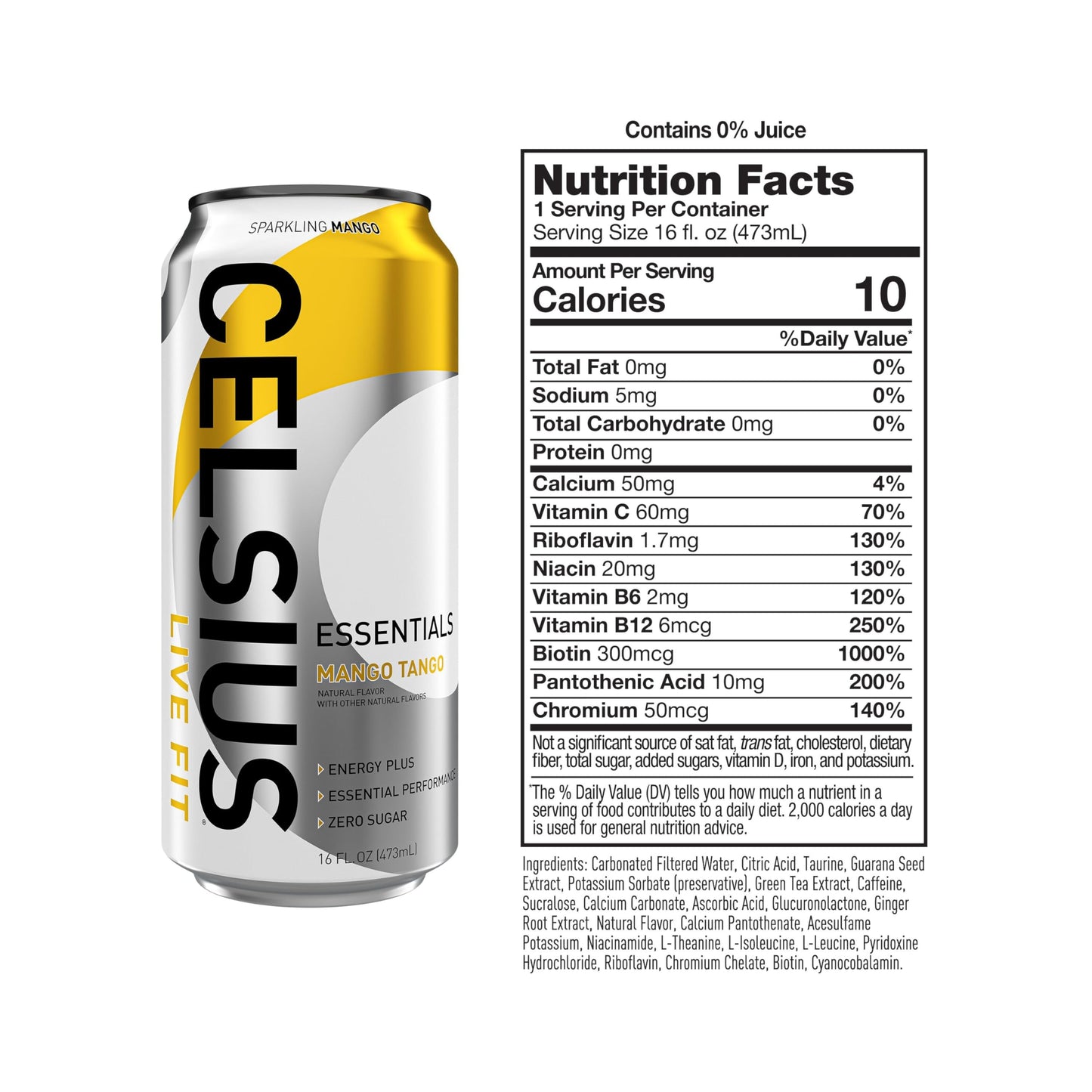 CELSIUS ESSENTIALS, Sparkling Mango Tango, Performance Energy Drink 16 Fl Oz CELSIUSBuy Supplements Australia