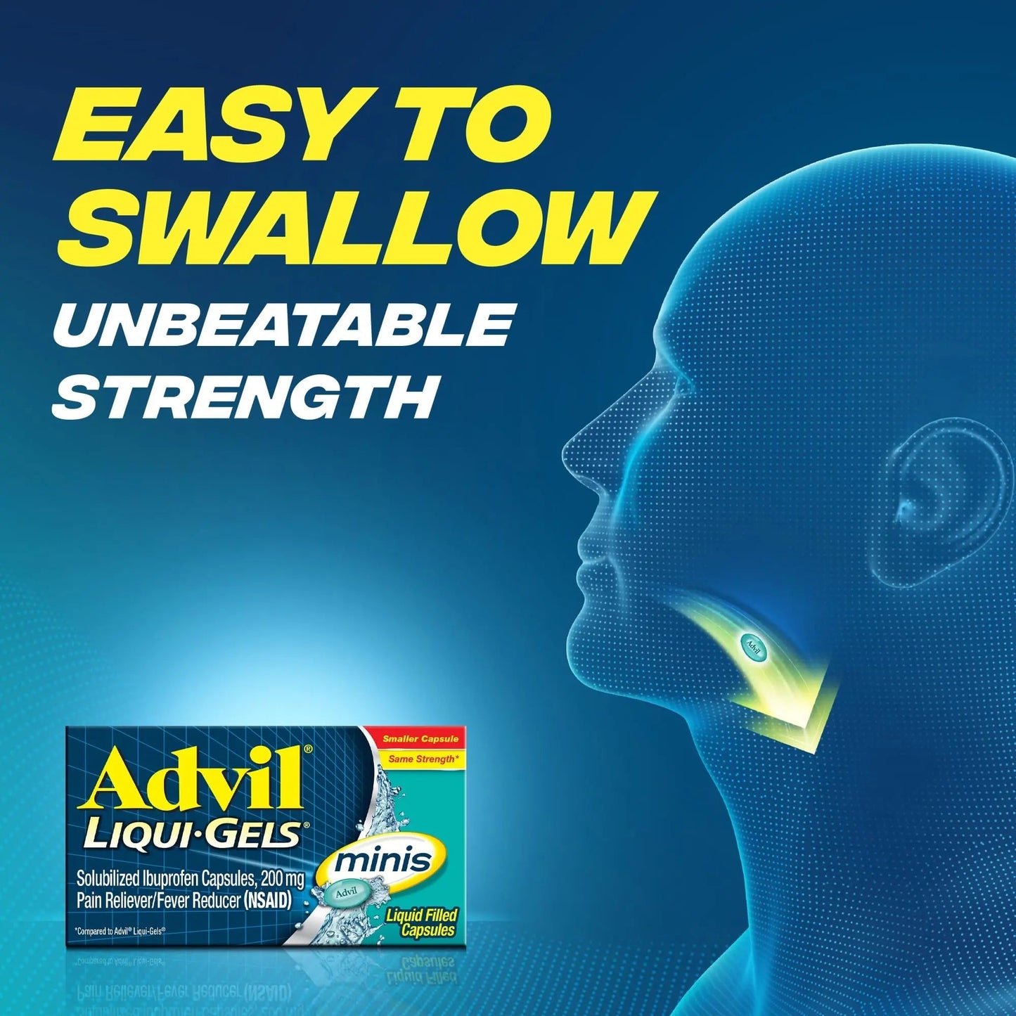 Advil Liqui-Gels Minis Pain Reliever and Fever Reducer, Pain Medicine for Adults with Ibuprofen 200mg for Pain Relief - 160 Liquid Filled Capsules AdvilBuy Supplements Australia