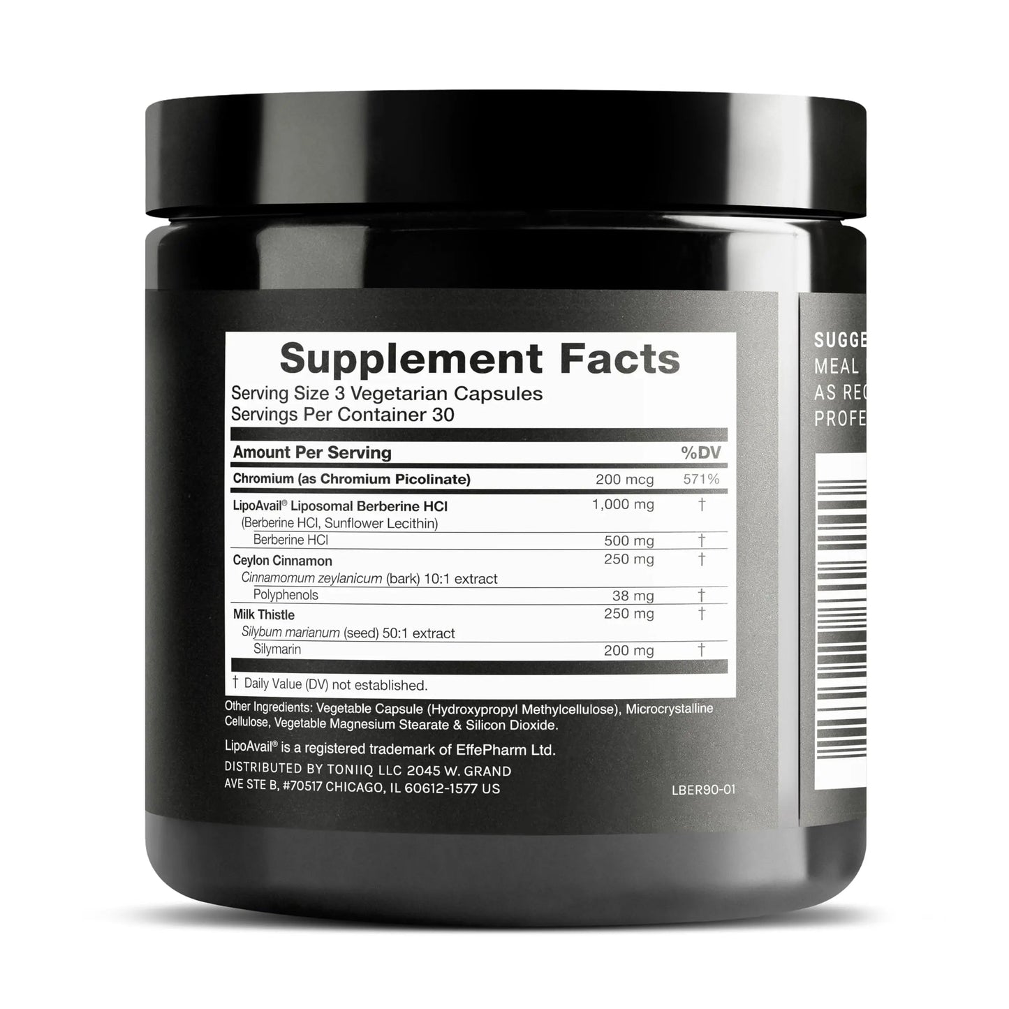 Toniiq Liposomal Berberine – High-Strength 1,500mg Complex with LipoAvail® Liposomal Berberine Supplement with Cinnamon, Milk Thistle & Chromium – Third-Party Tested – 90 Capsules Toniiq buy supplements Au