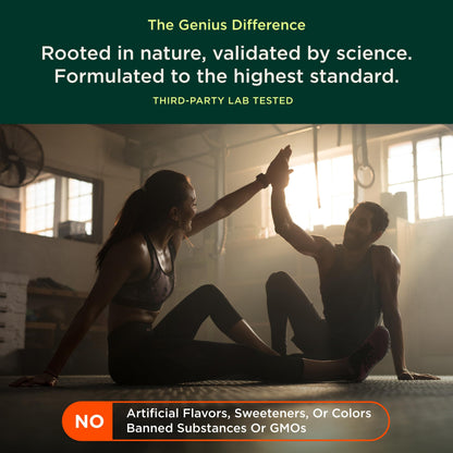 The Genius Brand Genius Pre - Clean Pre-Workout Powder for Energy, Focus & Fitness Support - No Artificial Flavors, Preservatives, or Proprietary Blends - Non-GMO - 20 Servings - Blue Raspberry The Genius BrandBuy Supplements Australia
