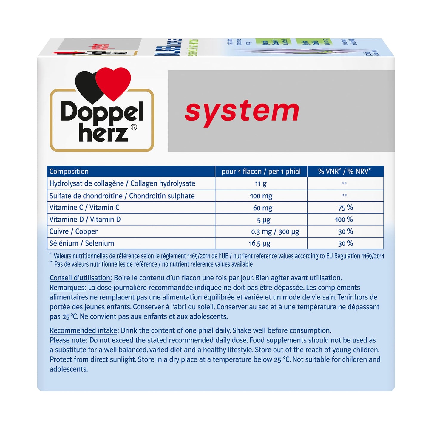 Doppelherz - Kollagen 11000 Plus - Collagen hydrolysate, chondroitin Sulphate, Vitamins C and D and Trace Elements DoppelherzBuy Supplements Australia