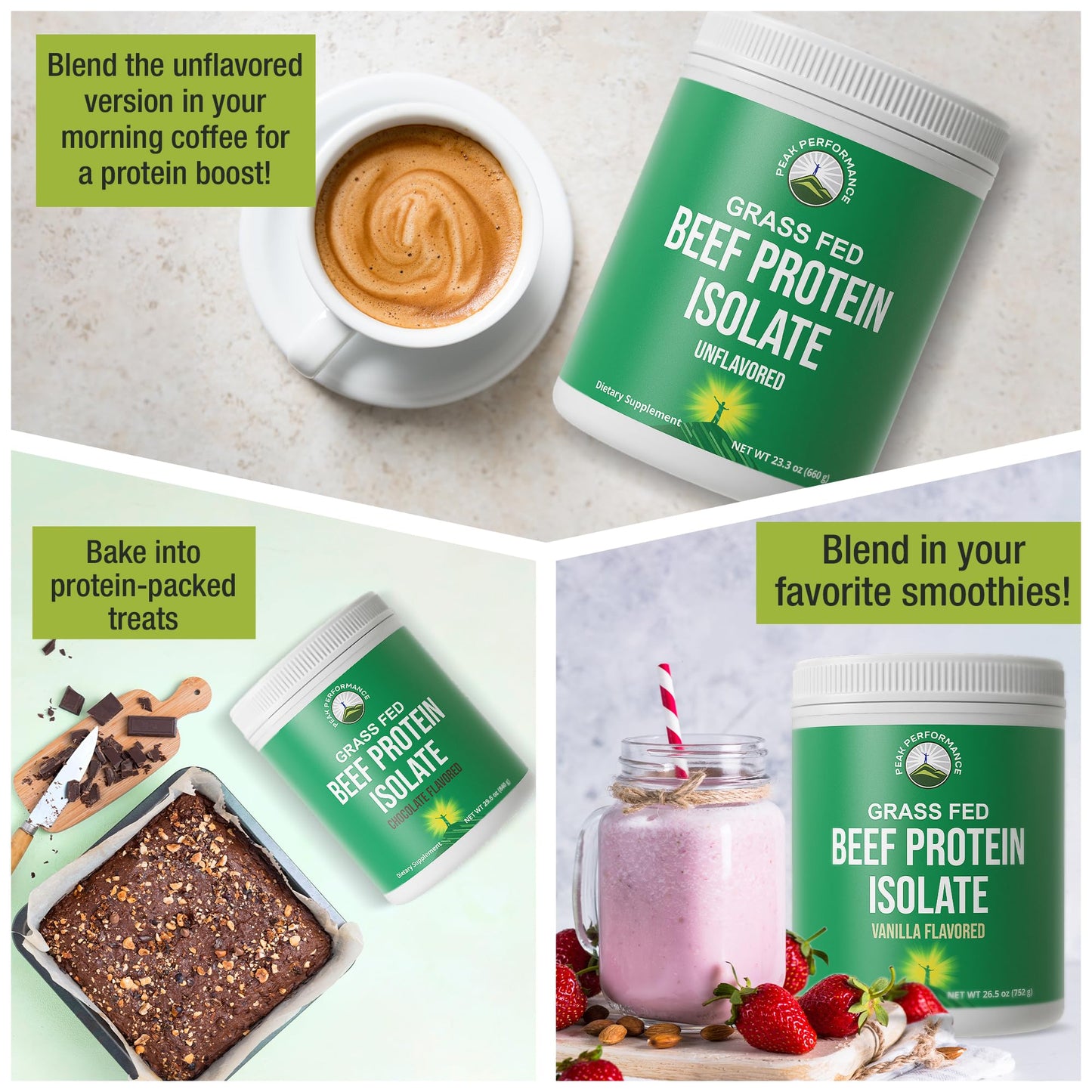Grass Fed Beef Protein Powder - Lactose Free Great Tasting Beef Protein Isolate. Complete Animal Based Non Dairy Paleo Carnivore Supplement for Prime Muscle Building. No Whey. Chocolate Flavor Peak PerformanceBuy Supplements Australia
