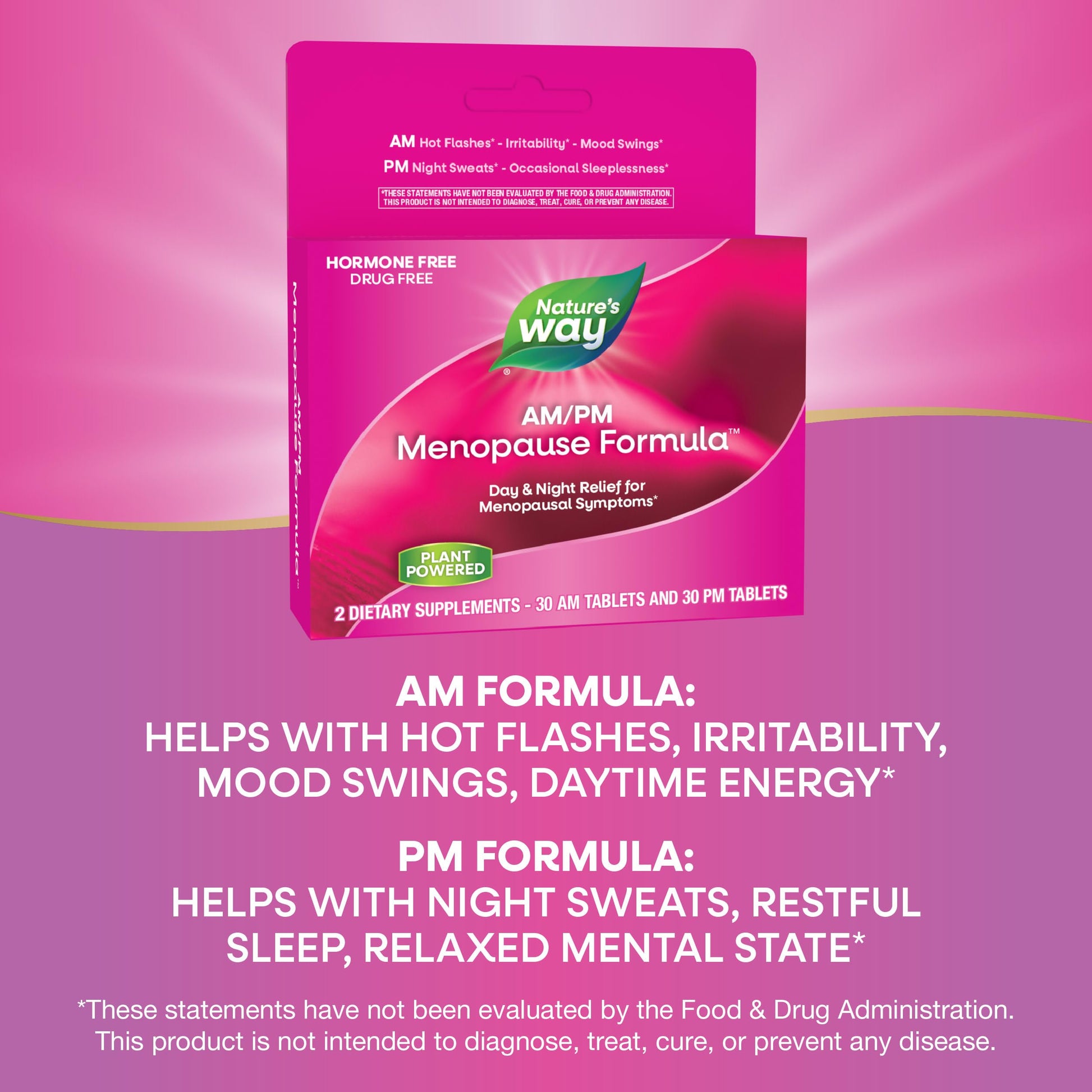 Enzymatic Therapy AM/ PM Menopause Hormone-Free Formula Daytime Energy & Restful Sleep (60 Count) Nature's WayBuy Supplements Australia