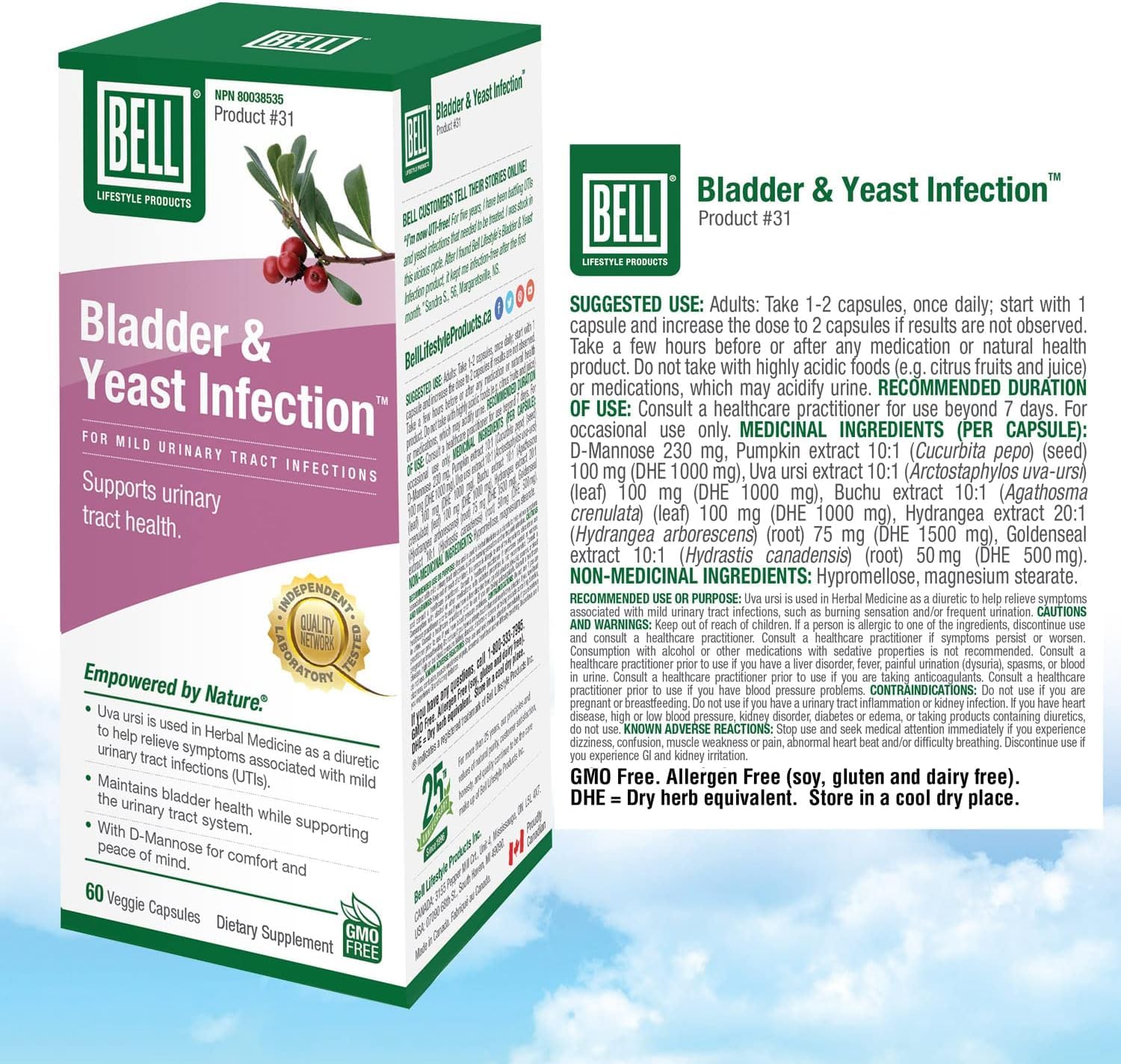 Bell Lifestyle Products Bladder Health and Yeast Balance - 60 Capsules BellBuy Supplements Australia