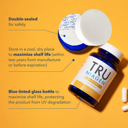 TRU NIAGEN Immune Support Supplement - Daily Defense - Vitamin C from Fermentation, Vegan Vitamin D3 2000 IU, Zinc, Plus Theracurmin (Curcumin) + Multi Award-Winning NAD Boosting Niagen 150mg 30ct TRU NIAGENBuy Supplements Australia