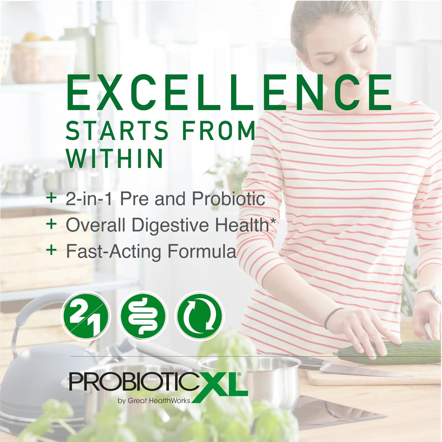 OmegaXL ProbioticXL - Probiotic & Prebiotic, Shelf Stable - Blend 11 Strains - Promote Healthy Gut Flora Growth, 12.5 Billion CFU - Non-GMO, Gluten-Free - 30 Veggie Caps OmegaXL buy supplements Au