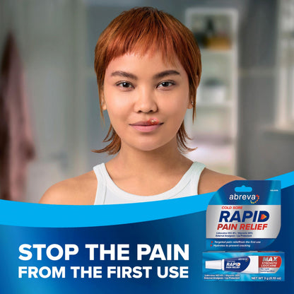 Abreva Cold Sore Treatment Rapid Pain Relief Cream - 1 Tube, 3 Grams Abreva buy supplements Au