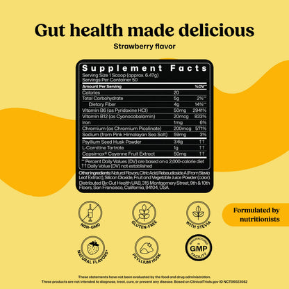 ColonBroom Premium Weight Management Supplement (Strawberry) - Colon Broom Psyllium Husk Fiber Powder Drink - Gluten Free, Non-GMO Colon Cleanse for Bloating Relief & Gut Health, 200 Servings ColonBroomBuy Supplements Australia