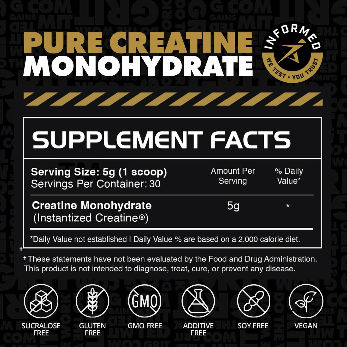 Gains in Bulk Instantized Creatine Monohydrate for Women and Men, Soluble Creatine Powder, Supports Muscle Building, Strength and Performance, Bodybuilding Supplements, Unflavored, 30 Servings GAINS IN BULK GAINSINBULK.COMBuy Supplements Australia