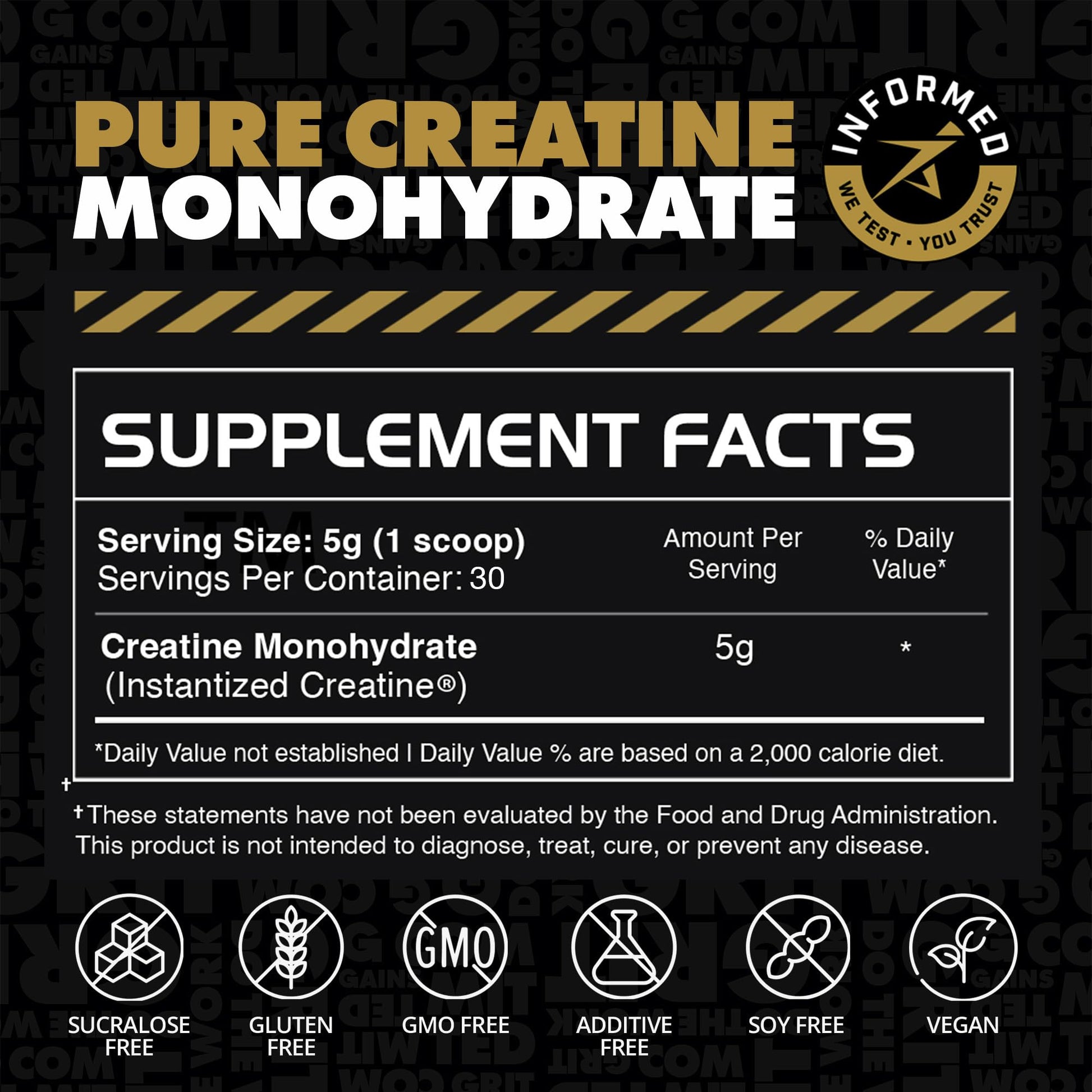 Gains in Bulk Instantized Creatine Monohydrate for Women and Men, Soluble Creatine Powder, Supports Muscle Building, Strength and Performance, Bodybuilding Supplements, Unflavored, 30 Servings GAINS IN BULK GAINSINBULK.COMBuy Supplements Australia