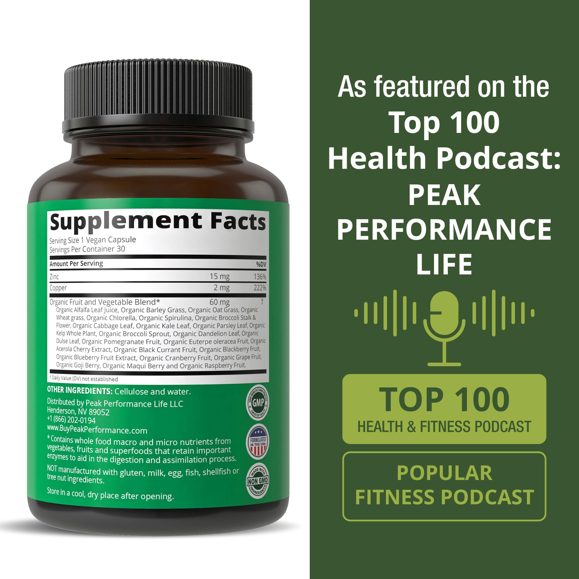 Zinc with Copper + Whole Food Blend of 25 Vegetables and Fruits for Max Absorption. Immune Support Supplement Capsules. Two Essential Minerals for Immunity. Zinc Vitamin Pills for Men and Women. Peak PerformanceBuy Supplements Australia