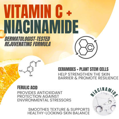 Alozera Vitamin C Facial Serum with Niacinamide & Ferulic Acid, Anti-Aging Serum for Visible Brightening, Glowing & Radiant Skin, Concentrated, Gentle & Effective, Day & Night Alozera buy supplements Au